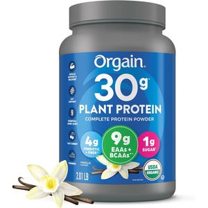 image:imageOrgain Organic 30g Vegan Plant Protein Powder Vanilla 9g EAAs  BCAAs High Plant Protein 4g Prebiotic  Fiber 1g Sugar PreWorkout Muscle Support  Recovery  201lb Packaging May VaryVanilla