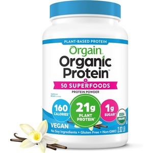 image:imageOrgain Organic Vegan Protein  50 Superfoods Powder Vanilla Bean  21g Plant Based Protein 8g Prebiotic Fiber No Lactose Ingredients Gluten Free No Added Sugar NonGMO 202 lbVanilla
