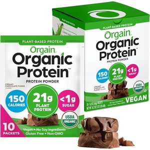 image:imageOrgain Organic Vegan Protein Powder Cookies amp Cream  21g Plant Based Protein 7g Prebiotic Fiber Low Net Carb No Lactose Ingredients No Added Sugar NonGMO For Shakes amp Smoothies 203 lbCreamy Chocolate Fudge