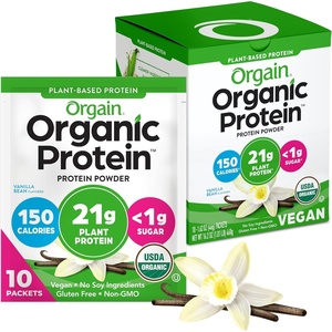 image:imageOrgain Organic Vegan Protein Powder Cookies amp Cream  21g Plant Based Protein 7g Prebiotic Fiber Low Net Carb No Lactose Ingredients No Added Sugar NonGMO For Shakes amp Smoothies 203 lbVanilla