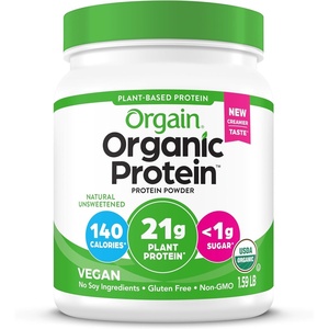 image:imageOrgain Organic Vegan Protein Powder Cookies amp Cream  21g Plant Based Protein 7g Prebiotic Fiber Low Net Carb No Lactose Ingredients No Added Sugar NonGMO For Shakes amp Smoothies 203 lbNatural Unsweetened