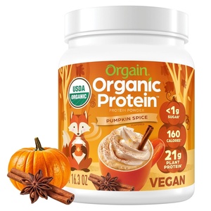 image:imageOrgain Organic Vegan Protein Powder Pumpkin Spice Seasonal Flavor  21g of Plant Protein 5g Prebiotic Fiber No Lactose Ingredients No Added Sugar NonGMO For Shakes amp Smoothies 102 lb