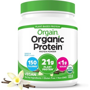 image:imageOrgain Organic Vegan Protein Powder Vanilla Bean  21g Plant Based Protein 4g Prebiotic Fiber No Lactose Ingredients No Added Sugar NonGMO For Shakes amp Smoothies 102 lb Packaging May VaryVanilla