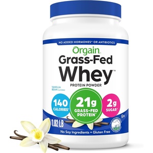 image:imageOrgain Whey Protein Powder Vanilla Bean 21g Grass Fed Dairy Protein 5g BCAAs 3g Prebiotic Fiber 2g Sugar No Added Hormones Gluten Free Kosher for Shakes amp Smoothies 182 lbVanilla