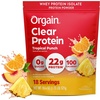 image:imageOrgain Clear Whey Isolate Protein Powder Tropical Punch 22g Protein 0g Sugar Suitable for Lactose Intolerance No Artificial Color No AntiFoaming Agent No Soy Ingredients 184oz 18 ServingsTropical Punch