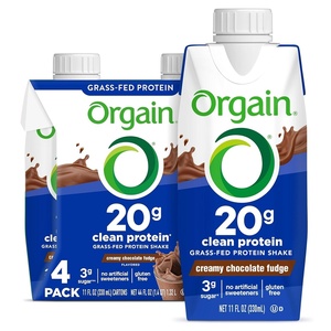image:imageOrgain Clean Protein Shake Grass Fed Dairy Creamy Chocolate Fudge  20g Whey High Protein Kosher Ready to Drink Low Net Carbs Gluten Free No Soy Ingredients 11 Fl Oz Pack of 12Chocolate Fudge