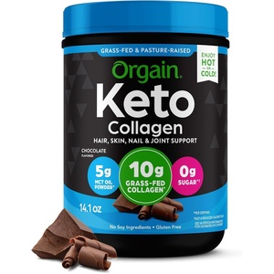 image:imageOrgain Keto Collagen Protein Powder Chocolate  10g Grass Fed Hydrolyzed Collagen Peptides for Women amp Men Type I amp III 5g MCT Oil  Hair Skin Nail amp Joint Support NonGMO Gluten Free  088lbChocolate