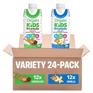 image:imageOrgain Organic Kids Nutritional Dairy Protein Shakes Fruity Cereal Healthy Kids Snacks 8g GrassFed Protein 3g Fiber 22 Vitamins amp Minerals No Soy Ingredients NonGMO 825 Fl Oz Pack of 12Chocolate  Vanilla Bundle