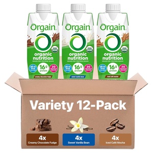 image:imageOrgain Organic Nutritional Protein Shake 16g Grass Fed Whey Protein Meal Replacement 20 Vitamins amp Minerals Fruits amp Vegetables Variety Pack Chocolate Vanilla Mocha 11 Fl Oz 12 PackVariety Pack