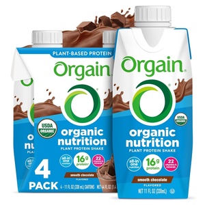 image:imageOrgain Organic Nutritional Vegan Protein Shake Smooth Chocolate  16g Plant Based Protein Meal Replacement 22 Vitamins amp Minerals Fruits amp Vegetables Gluten Free NonGMO 11 Fl Oz Pack of 12Chocolate