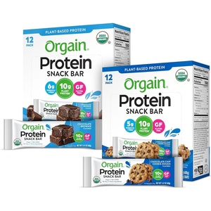 image:imageOrgain Organic Vegan Protein Bars Bundle  Chocolate Chip Cookie Dough amp Chocolate Brownie  10g Plant Based Protein Gluten Free NonGMO  141 Oz 2 Pack of 12Chocolate Chip Cookie Dough  Chocolate Brownie
