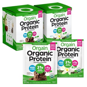 image:imageOrgain Organic Vegan Protein Powder Travel Packs  Vanilla Bean and Chocolate Fudge 10 Packets Each