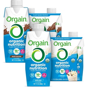 image:imageOrgain Organic Vegan Protein Shake Bundle  Smooth Chocolate amp Vanilla Bean 16g Plant Based Protein 11 Fl Oz Pack of 4 EachSmooth Chocolate  Vanilla Bean
