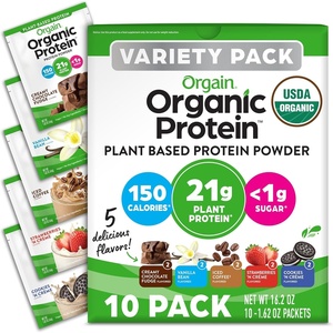 image:imageOrganic Vegan Protein Powder Variety Pack Five Flavors 162 oz 10 Pack